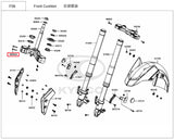 KYMCO Original Parts Front Fork for AK550