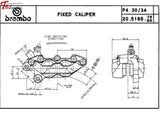 Brembo Brake Caliper P4 30/34 40Mm (Gary) Universal Parts