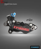 Frando F101-Racing Cnc Lateral 4 Piston Caliper Hard Anodized Black / Right Side Universal Parts