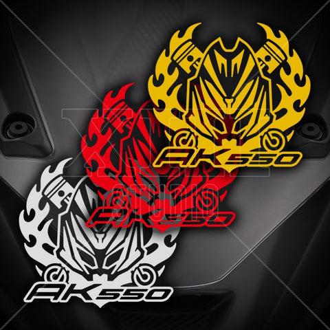 Kymco Ak550 Club Flame Front Decal
