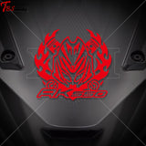 Kymco Ak550 Club Flame Front Decal Red