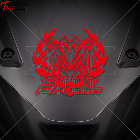 Kymco Ak550 Club Flame Front Decal Red