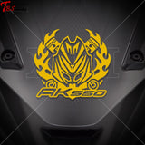 Kymco Ak550 Club Flame Front Decal Yellow